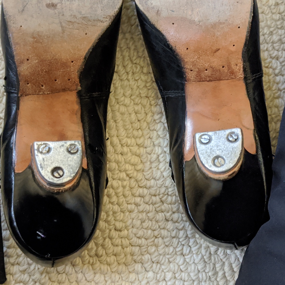 Sz 8 Tap Shoes, Black, Jingle Taps - Picture 5 of 8